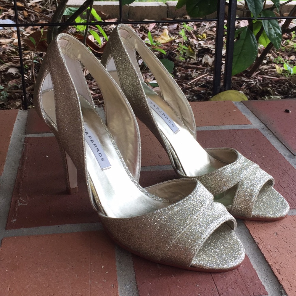 Caparros Gold & Silver Glitter Heels Size 6